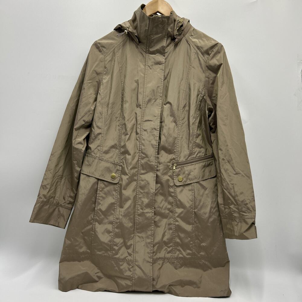 COLE HAAN Women's Camel Light Weight Zip Front Windbreaker Jacket Size MEDIUM